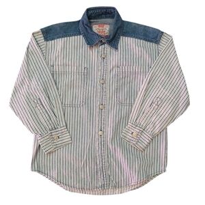 Levi's Kids Railroad Striped Denim Casual Button Up Shaket 8-10/Western Outdoor